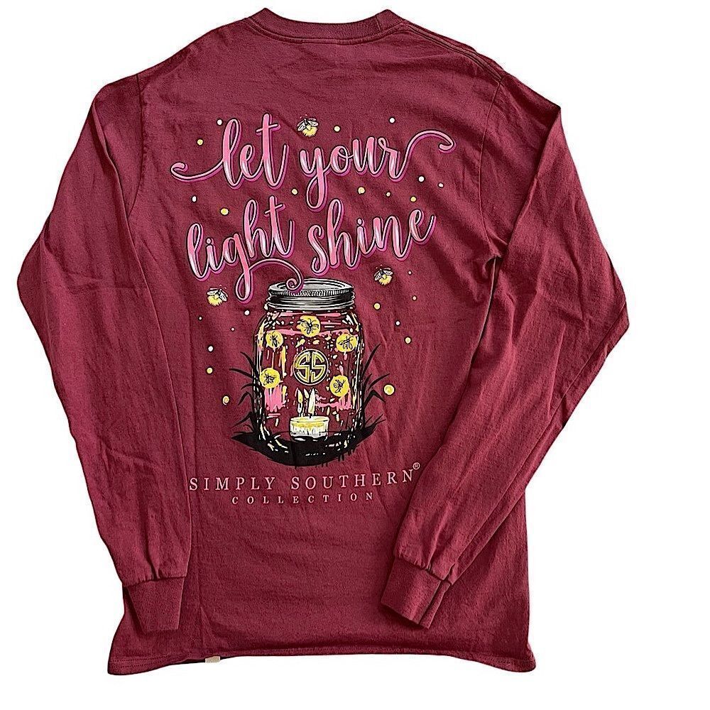 Simply Southern Let Your Light Shine Long Sleeve T-Shirt Women’s Small NWOT